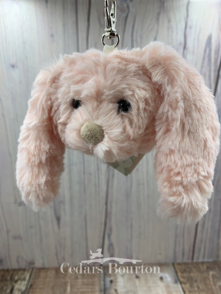STEIFF Tilda Rabbit head Keyring Pendant EAN 112539 7cm Pink Handbag charm NEW 